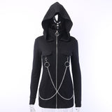 Hooded Sweatshirts Women Coats Zipper