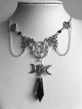 Triple Moon Necklace Occult Pagan Wicca