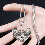 Inverted Cross Hairless Cat Necklaces