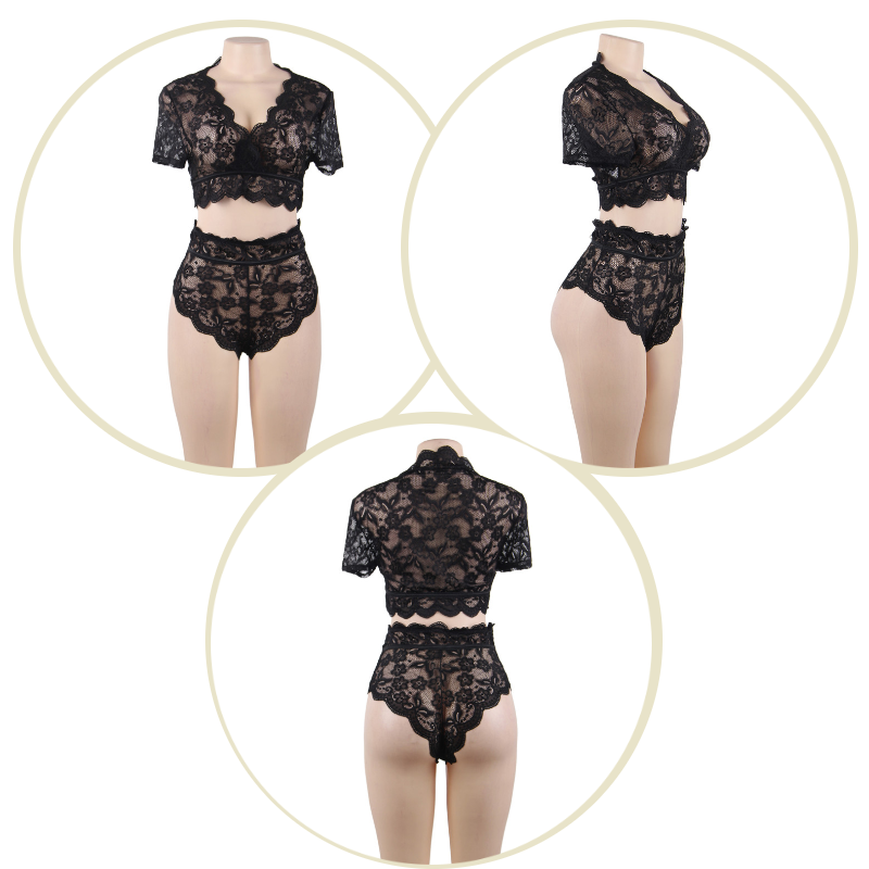 Crop Top Bra and Panties Sets Sexy Lingerie