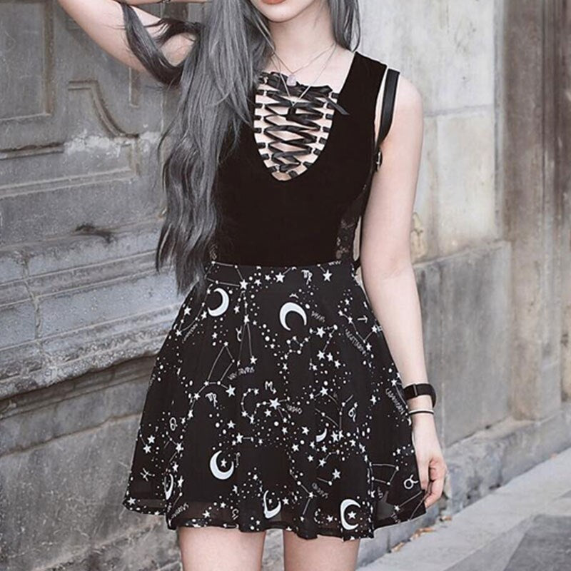Moon Star Short Skirt Gothic Sexy