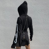 Gothic Skeleton Print Hoodies Zipper