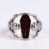Punk Vintage Vampire's Coffin Men's Ring