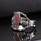 Punk Vintage Vampire's Coffin Men's Ring