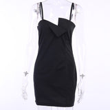 Sexy Slim Asymmetrical Straps Dress Gothic