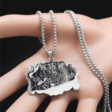 Witchcraft Cat Herbal Medicine Stainless Steel Necklace