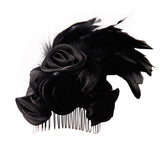 Hairpin Black Rose Feather