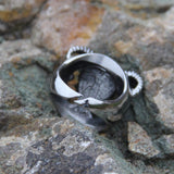 Stainless Steel Skull Goat Viking Ring