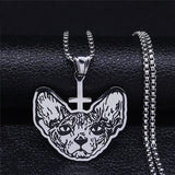 Inverted Cross Hairless Cat Necklaces