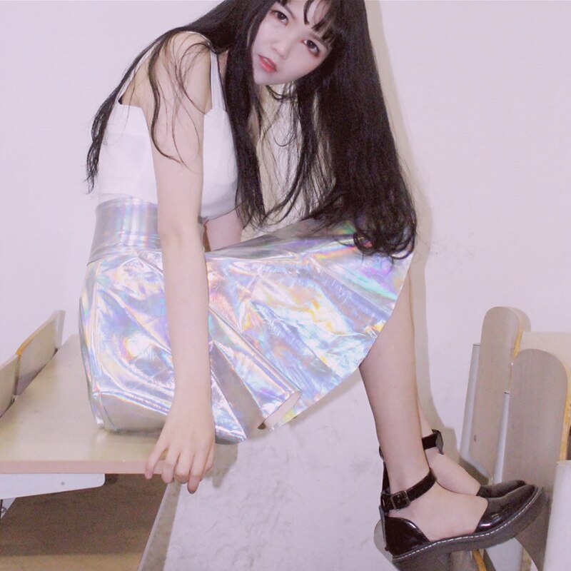 Sexy Reflectived Colorful Mini Skirts