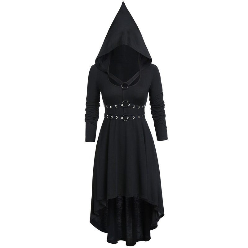Vintage Hooded High Women Dress