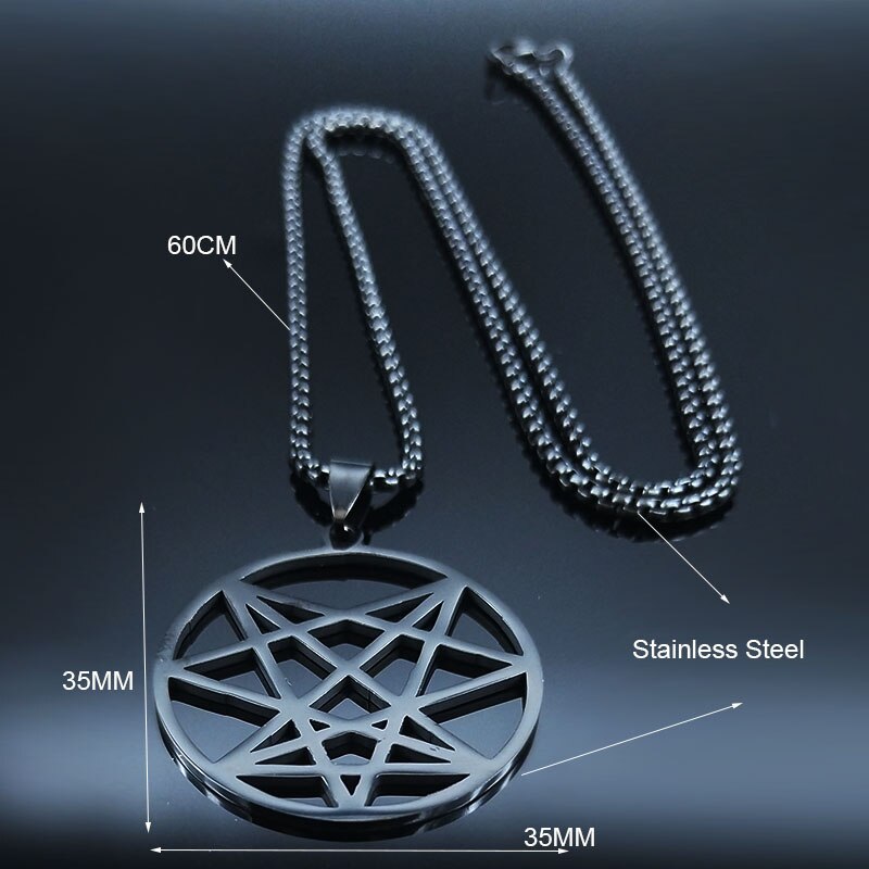 Black Stainless Steel Pendant Necklace