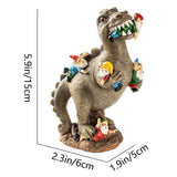 Garden Dinosaur Statue Gnome Funny Dwarf, Fairy Garden Courtyard Sculpture, Statue Sculpture Home Outdoor, Garden Statues Outdoor