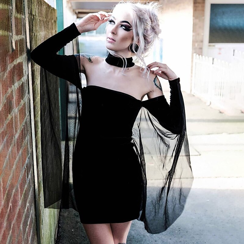 Sexy Shoulder Bodycon Dress Long Sleeve Vintage Party