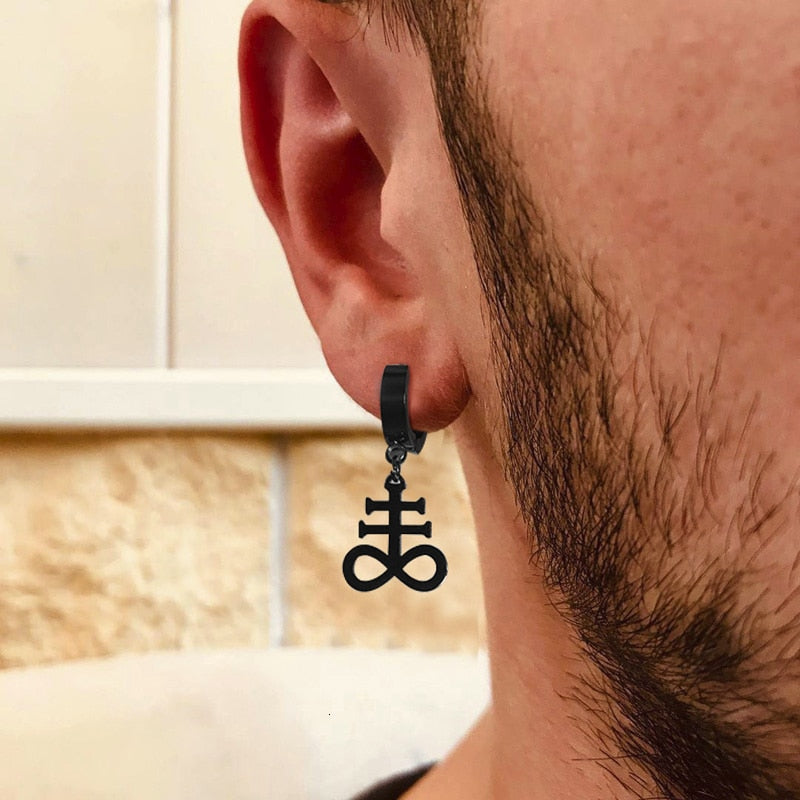 Sigil of Baphomet Earrings Satanic Symbol