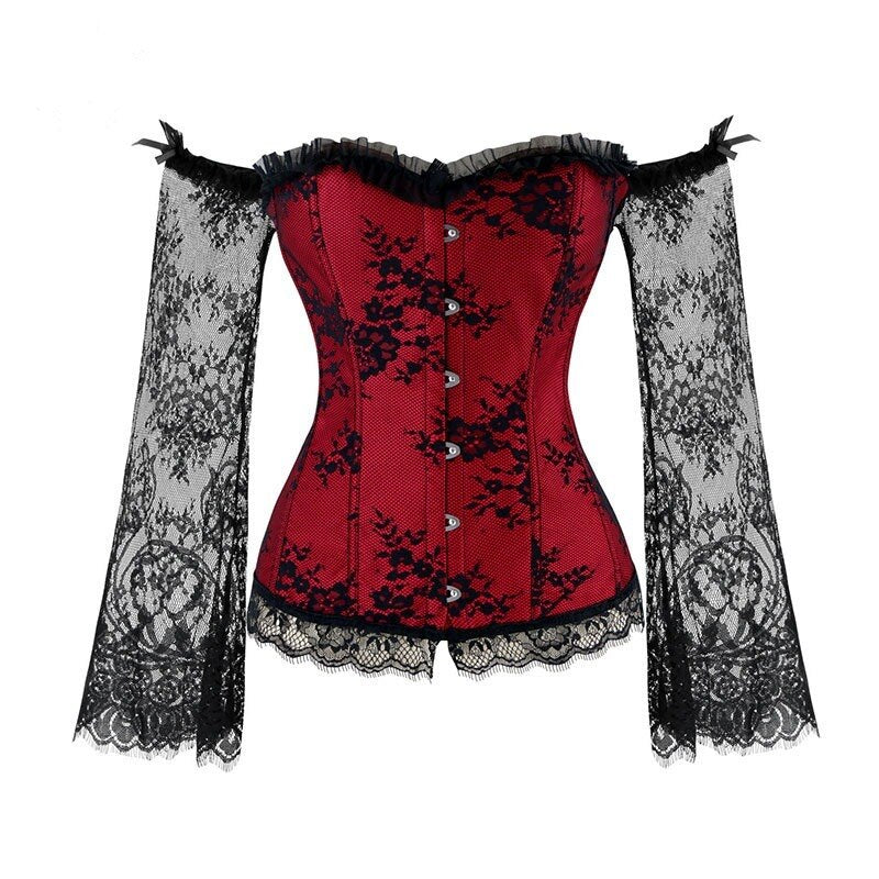 Steampunk Corset Sexy Long Sleeve Lace