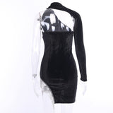 Sexy One-shoulder Black Party Dress