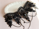 Gothic Chokers Crystal Black Lace