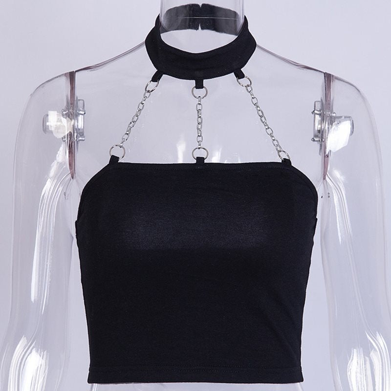 Tube Tops Sexy Black with chain