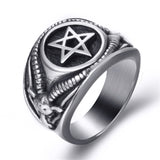 Men Stainless Steel Rings Pentagram