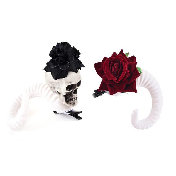 Lolita Skull Sheep horn Hair Clip