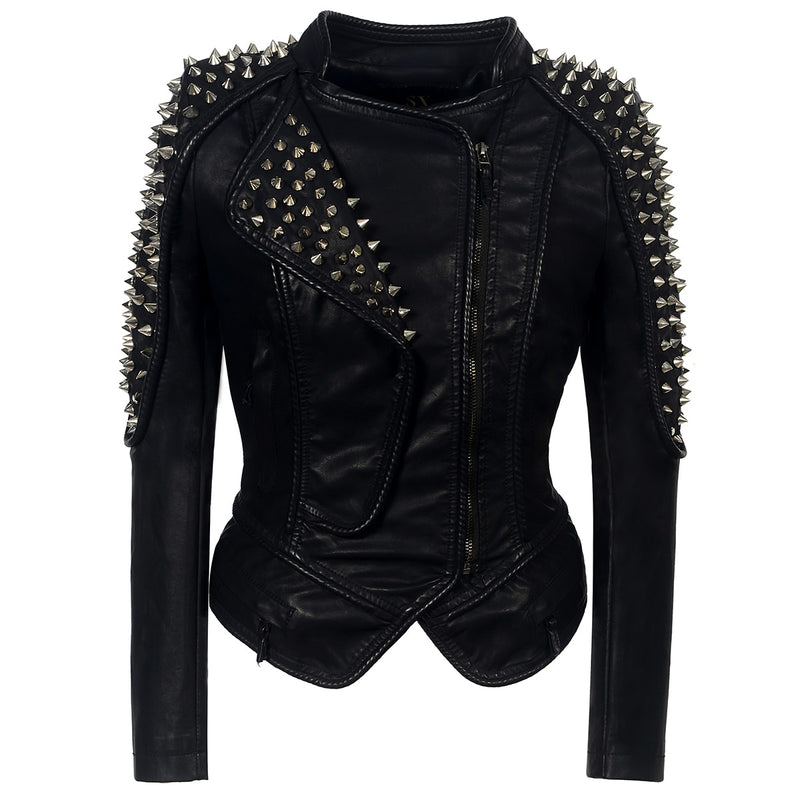 Punk Rivet Faux Leather PU Jacket