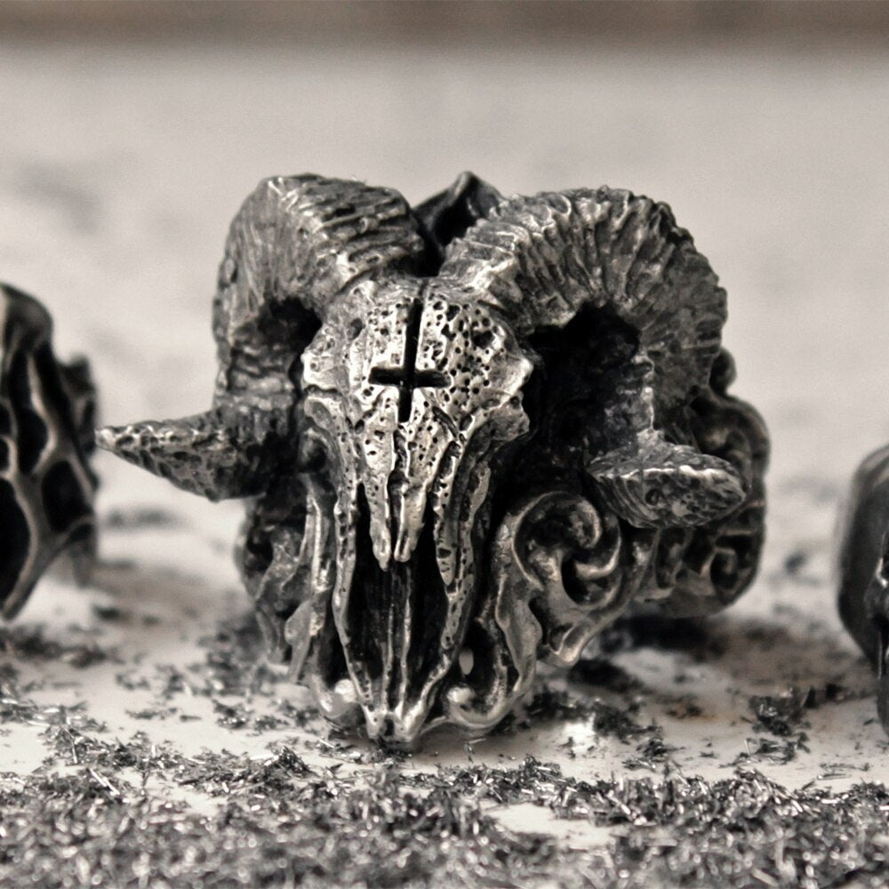 Punk Gothic Satanic Demon Sorath Skull Ring Men