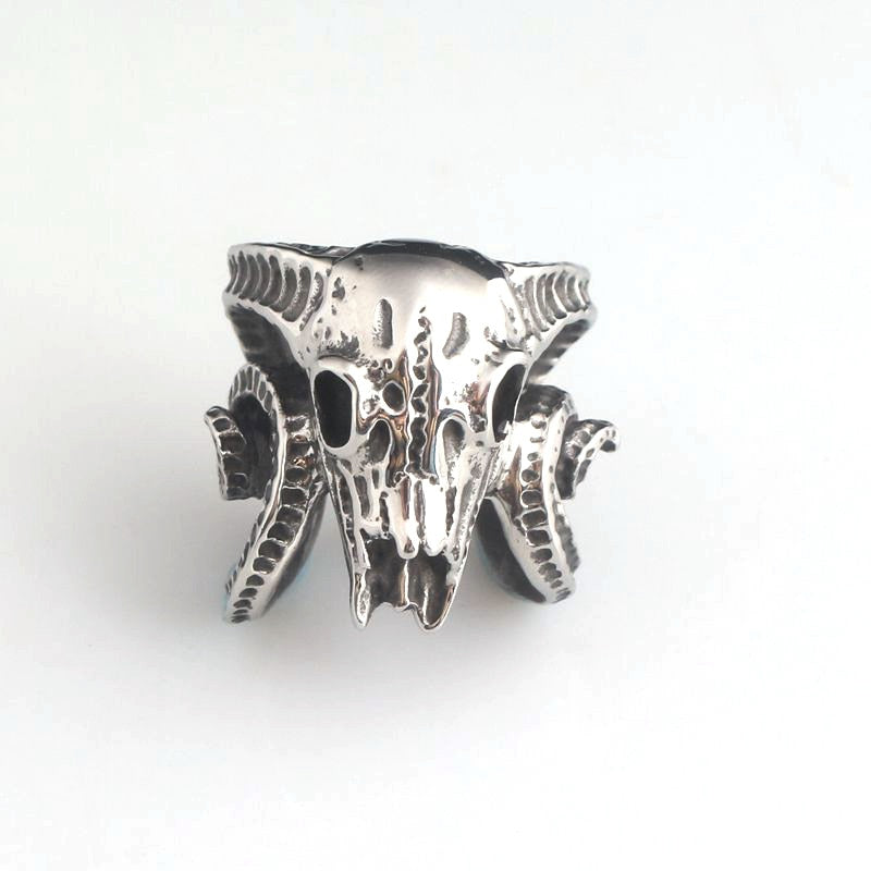 Goat Skull Head Finger Ring Jewelry Gift
