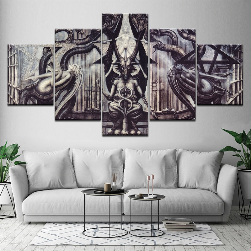 Painting Art Baphomet 5 Pieces Wallpapers