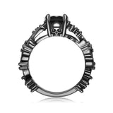 Skull Black Crystal Ring Halloween