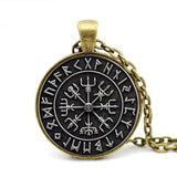 Glass Pendant Vegvisir Viking Compass