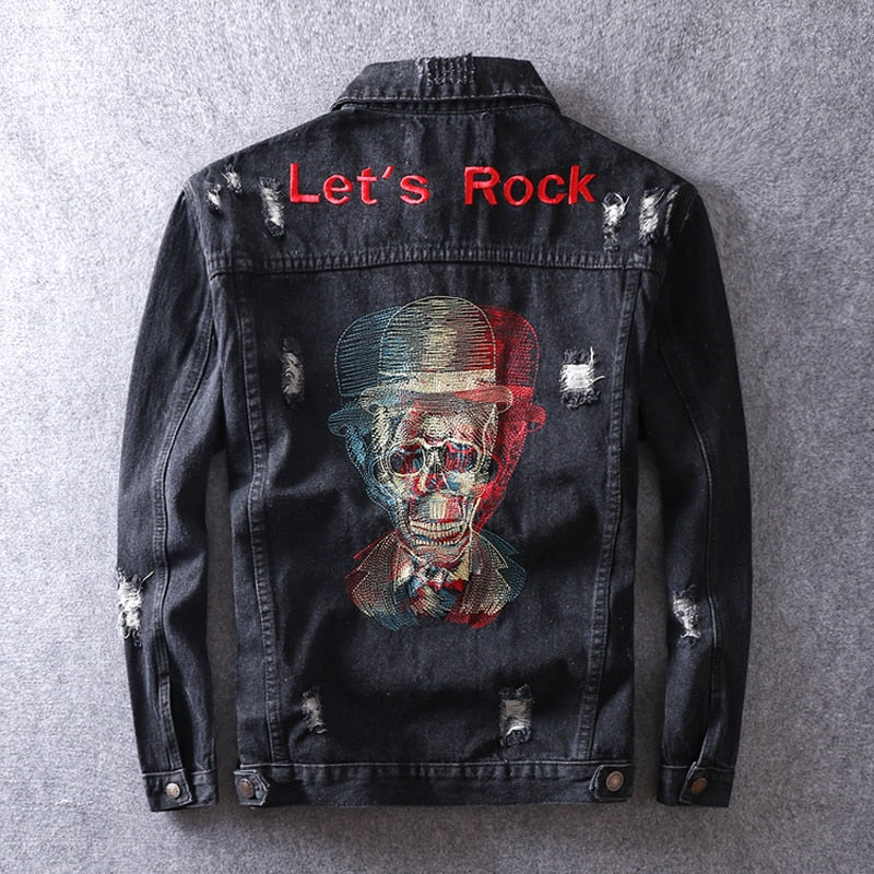 Men Jacket Black Color Skull