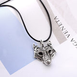 Wolf Head Norse Vikings Pendant Necklace