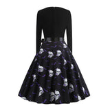 Gothic Halloween Vintage Dresses Pullover Skull