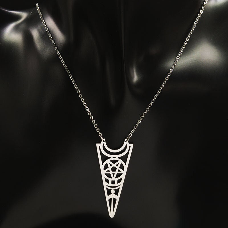 Moon Pentagram Stainless Steel Necklace