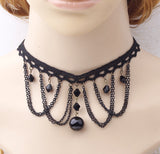 Necklace Black Lace Collar Vintage