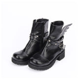 Punk Leather Wings Boots
