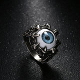 Men Claw Blue Evil Eye Skull Ring