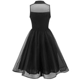 Vintage Black Tulle Dress Summer Sexy Mesh