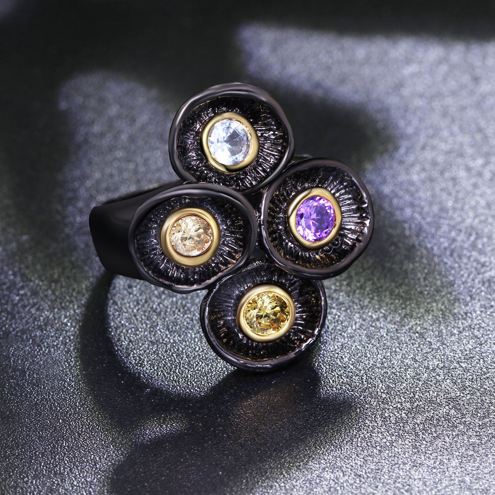 Four Colors Gothic Rings