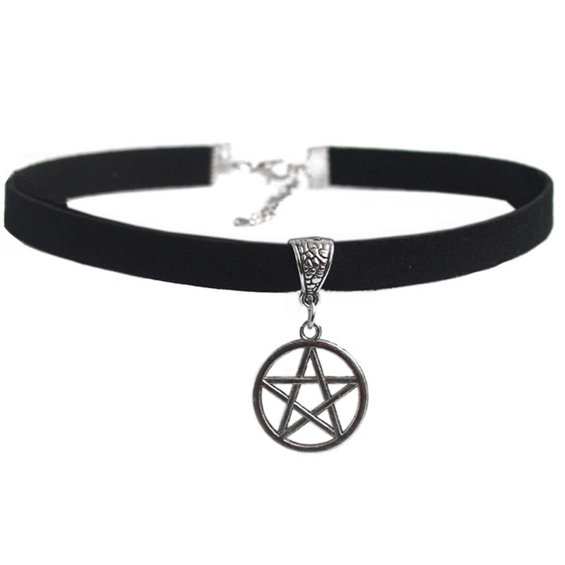 Pentagram Star Charm Choker