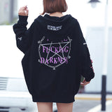 Gothic Letter Print Hoodie