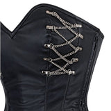 Faux Leather Black Corset