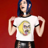 Gothic Graphic Print Top Tees