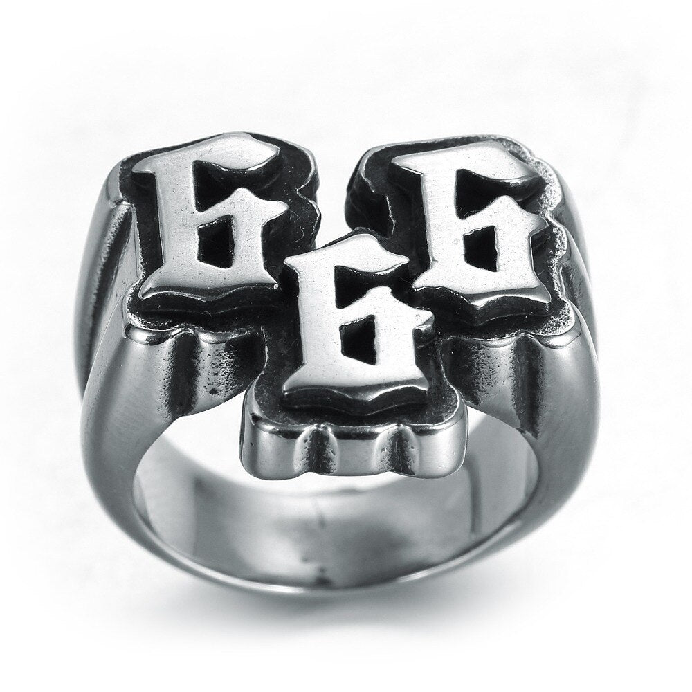 Stainless steel 666 ring