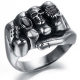 Titanium Death Fist Skull Ring