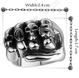Titanium Death Fist Skull Ring