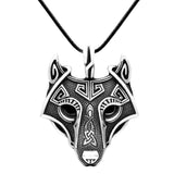 Wolf Head Norse Vikings Pendant Necklace