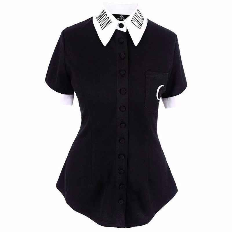 Crescent Moon Printed Black