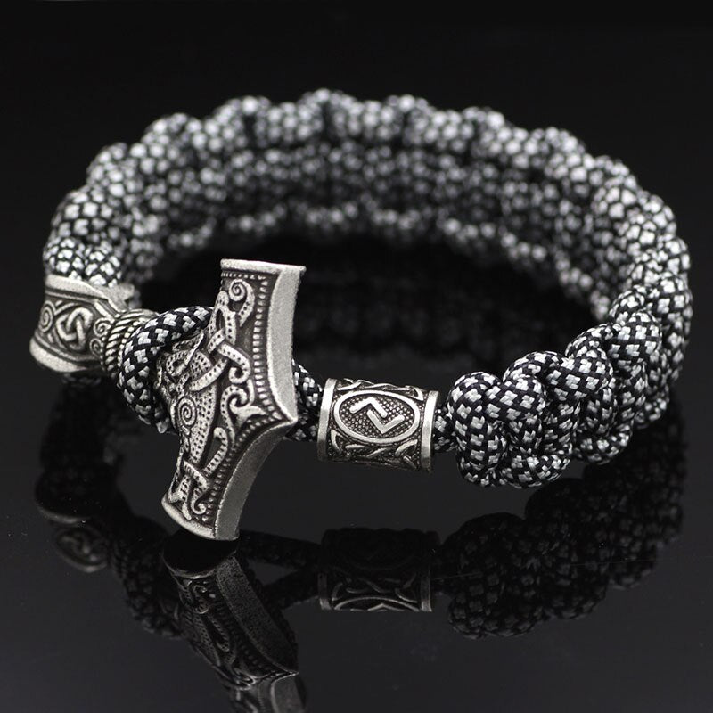 Vintage Silver Rope Braided Viking Bracelets